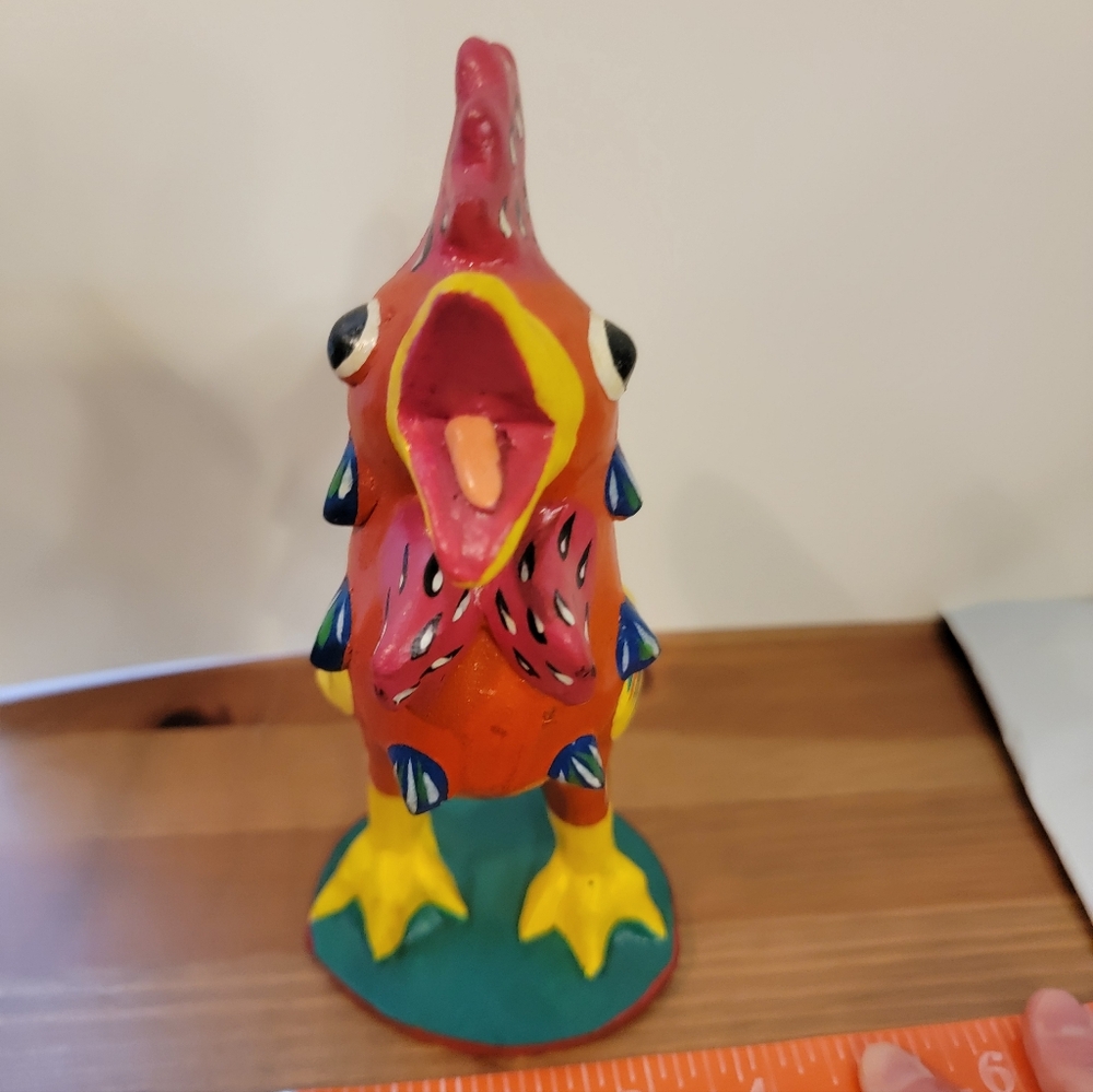 Mexican Folk Art Rooster Signed Ortega - Picture 9 of 10